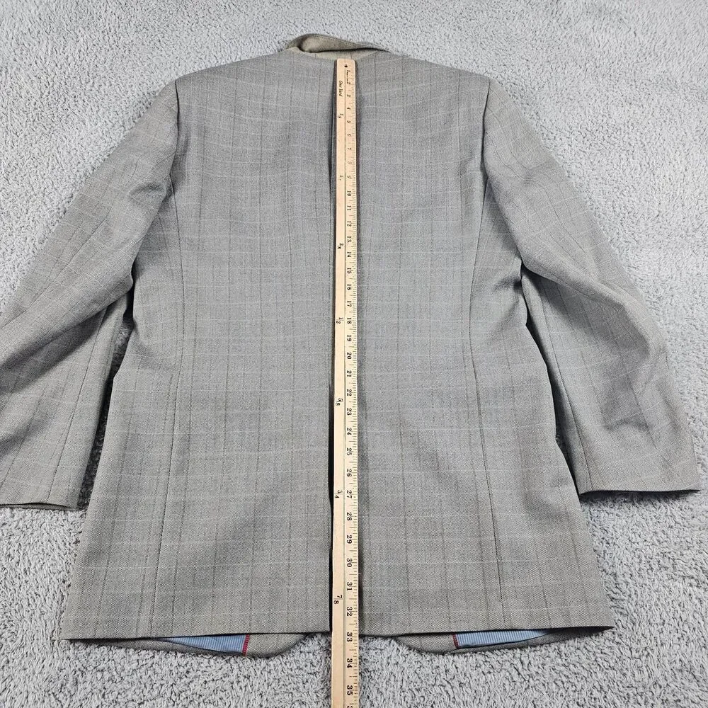 Pendleton Blazer Mens 42L Long Gray Wool Herringbone Sport Coat Jacket 2 Button